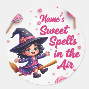 Adesivo Halloween Personalizado de Bruxas e Candy Sky
