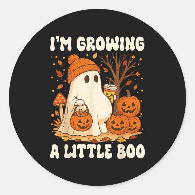 Adesivo Halloween Pregnancy Announcement I'm Growing A Lit (Frente)