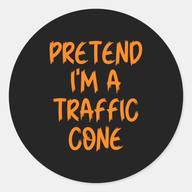 Adesivo Halloween Pretend I'm A Traffic Cone Costume Lazy  (Frente)