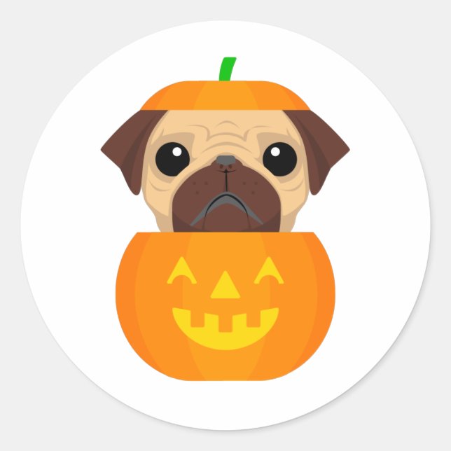 Adesivo Halloween Pugkin (Frente)