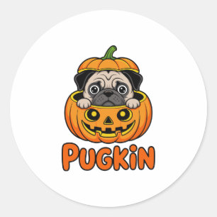 Adesivo Halloween Pugkin, Pumpkin Pug Dog