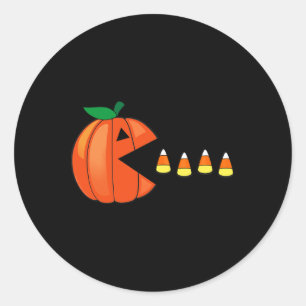 Adesivo Halloween Pumpkin Comendo Milho Doce