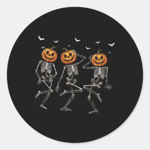 Adesivo Halloween Pumpkin Dancing Skeleton Costume Mulhere