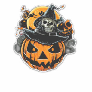 Adesivo Halloween/Pumpkin/Skull