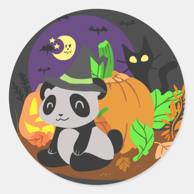 Adesivo Halloween Pumpkins e Panda (Frente)