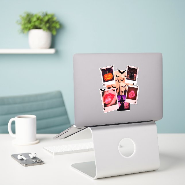Adesivo Halloween Pumpkins Feminine (Laptop na mesa)