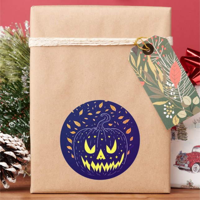 Adesivo Halloween Purple Jack O Lanterna Spookin Pumpkin (Feriado)