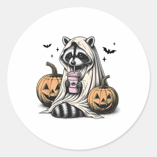 Adesivo Halloween Raccoon Ghost (Frente)