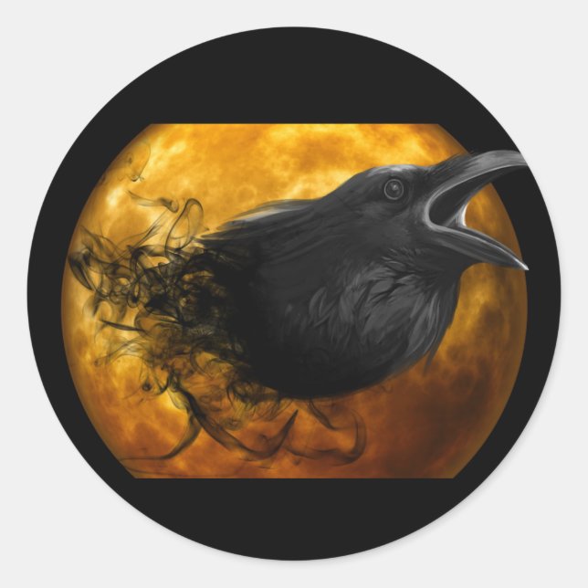 Adesivo Halloween Raven Crow (Frente)