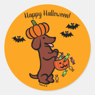 Adesivo Halloween Red Smooth Haired Dachshund