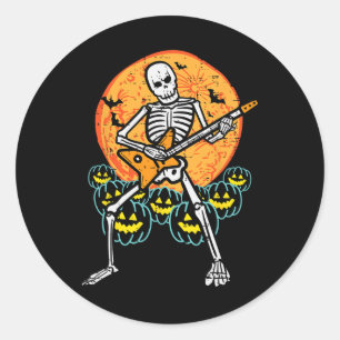 Adesivo Halloween Rocker Skeleton Guitar Rock Costume Men