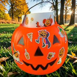 Adesivo Halloween Roller Skating Jack-o'-lanterns