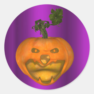 Adesivo Halloween Roxo Jack O'Lanterna