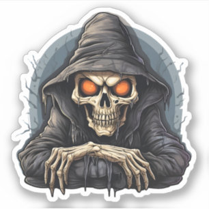Adesivo Halloween Scary Cartoon Bord Skeleton