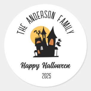 Adesivo Halloween Scary Hunted House Nome Personalizado