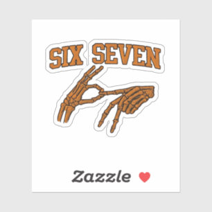 Adesivo Halloween Seis Sete Linguagem de Sinal de Memória 