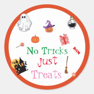 Adesivo Halloween Sem Truques Apenas Tratar abóbora assust