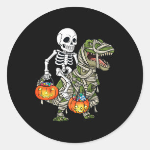 Adesivo Halloween Skeleton Andando Mummy Dinossaur T Rex D