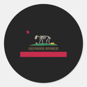 Adesivo Halloween Skeleton Bear California Ca Flag F