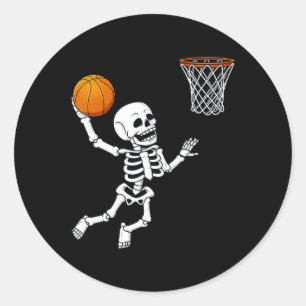 Adesivo Halloween Skeleton Dunking Basball Boys Garotas K