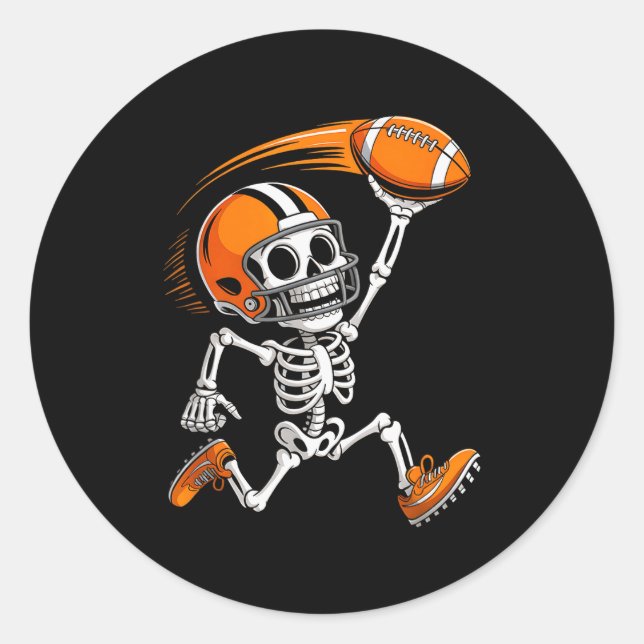 Adesivo Halloween Skeleton Funny Football Shirt For Teens  (Frente)