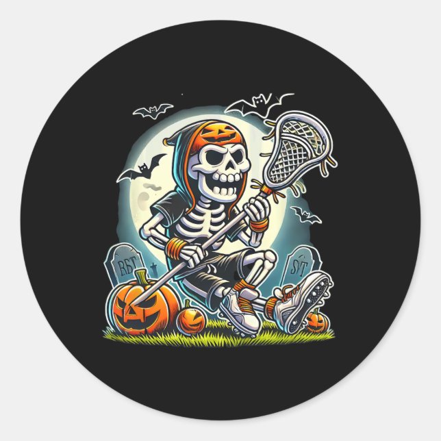 Adesivo Halloween Skeleton Lacrosse (Frente)