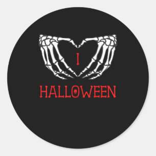 Adesivo Halloween Skeleton Mãos Formando Coração Gótica