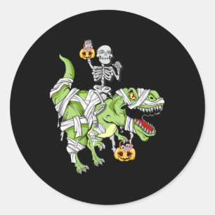 Adesivo Halloween Skeleton Mummy Dinossaur T rex Diversão 