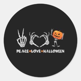 Adesivo Halloween Skeleton Peace Love Halloween com