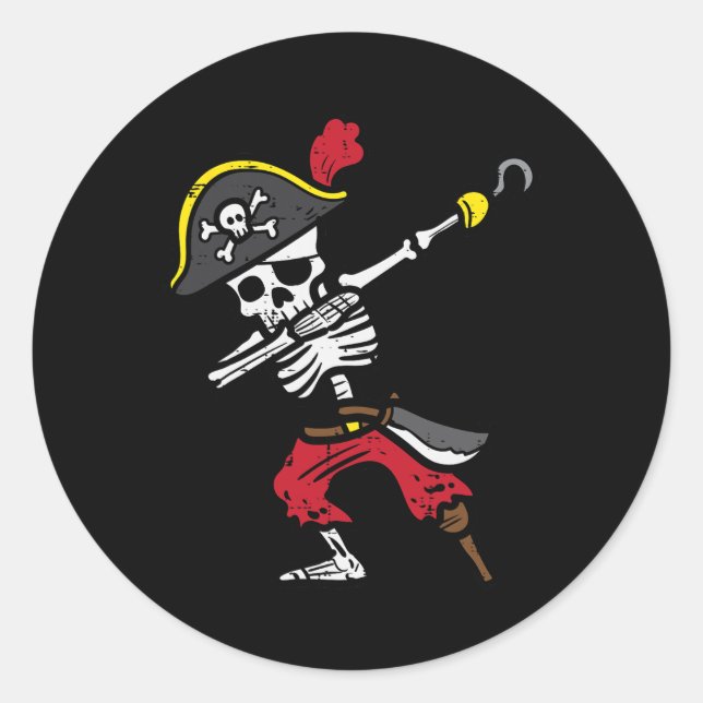 Adesivo Halloween Skeleton Pirate Dab Costume Boy Tod (Frente)