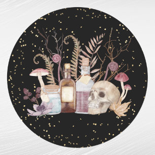 Adesivo Halloween Skeleton Potions Mushroom Floral