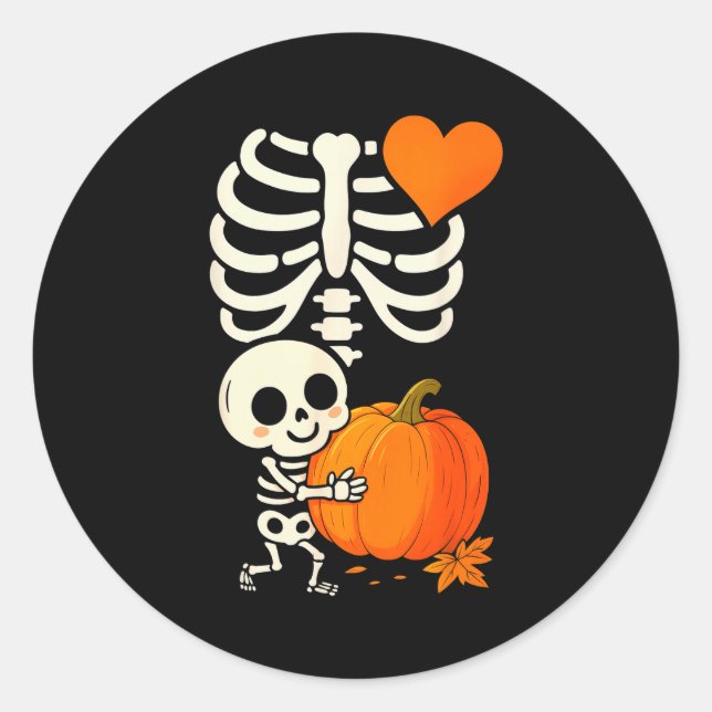 Adesivo Halloween Skeleton Pregnancy Announcement Soky Mom (Frente)