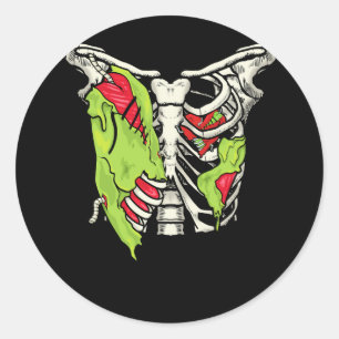 Adesivo Halloween Skeleton Rib Cage Zombie Costume Torn Fa