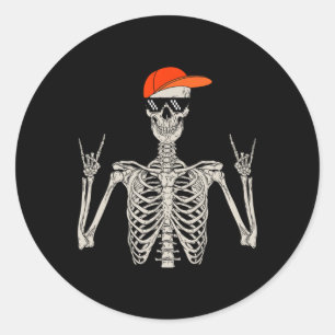 Adesivo Halloween Skeleton Rock On Hand Skeleton Men
