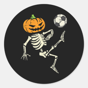 Adesivo Halloween Skeleton Soccer Figurino de Futebol