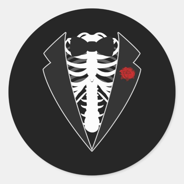 Adesivo Halloween Skeleton Tuxedo Costume (Frente)