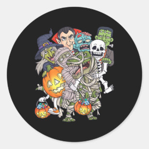 Adesivo Halloween Skeleton Zombie Andando Mummy T Rex Engr