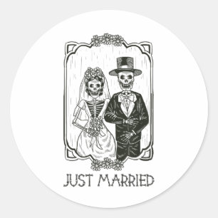 Adesivo Halloween Skeletons Bride E Recem casados F