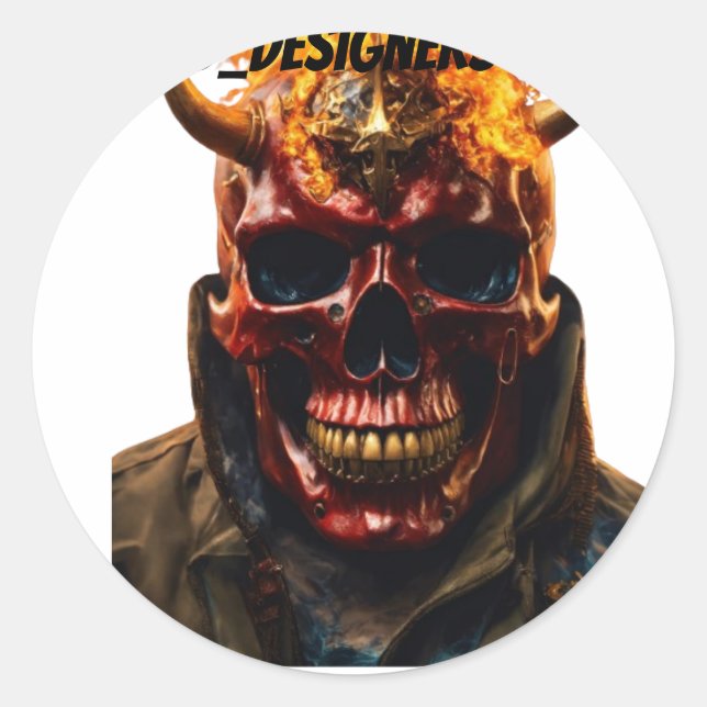 Adesivo Halloween,SKULL,Adesivos redondos clássicos (Frente)