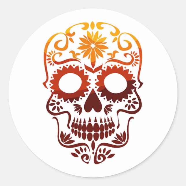 Adesivo Halloween Skull Classic Round Sticker (Frente)
