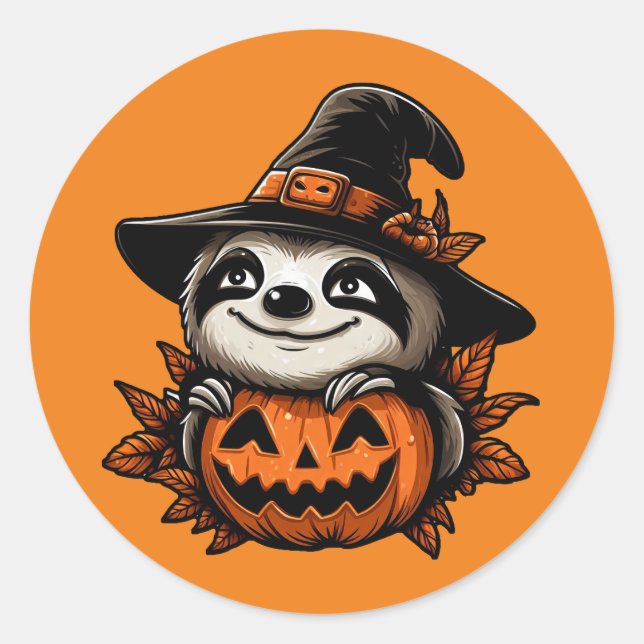 Adesivo Halloween Sloth Pumpkin Festivity (Frente)