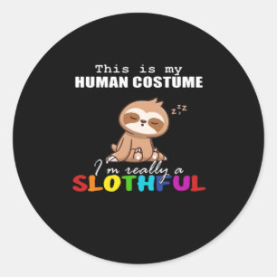 Adesivo Halloween Slothful Design, Este é o meu Costum Hum