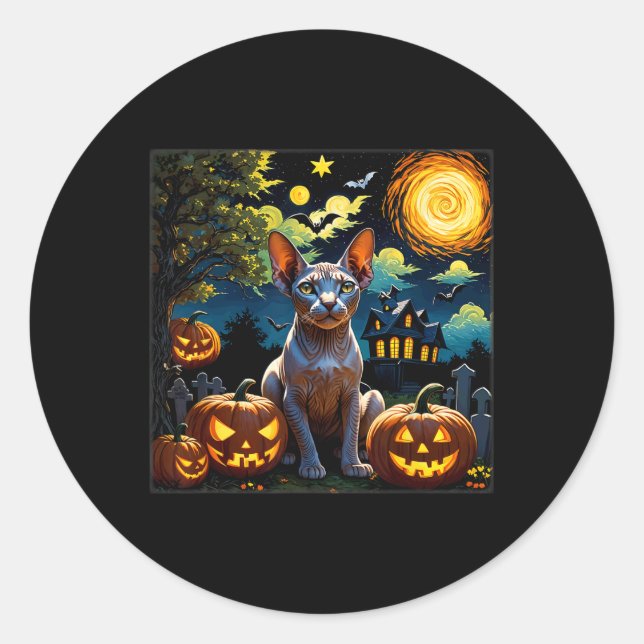 Adesivo Halloween Sphynx Starry Night (Frente)