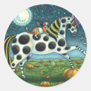 Adesivo HALLOWEEN SPONTTED PONY & BAT CAT Whimsical Horse