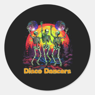 Adesivo Halloween Spookey Skeleton Disco Dancers Dançando
