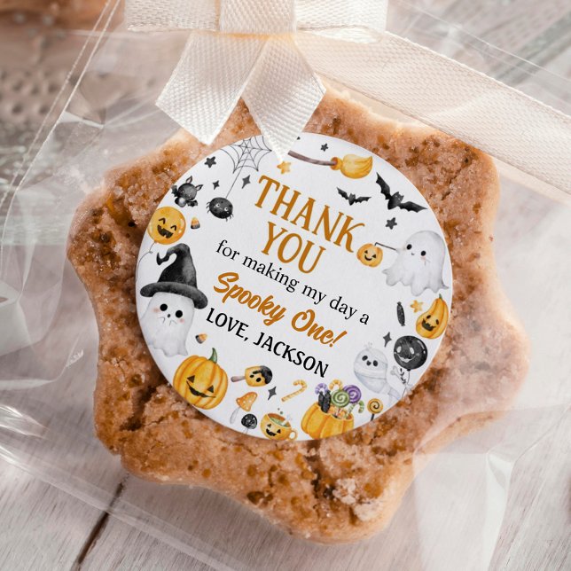 Adesivo Halloween Spooky One Festa de aniversário (Criador carregado)