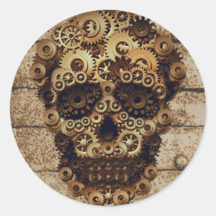 Adesivo Halloween Steampunk Skeleton Stickers