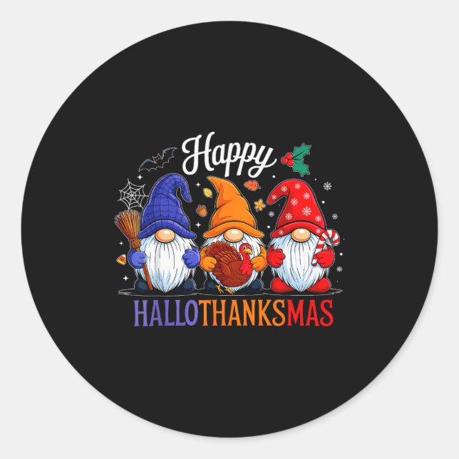 Adesivo Halloween Thanksgiving Christmas Happy Hallothanks (Frente)