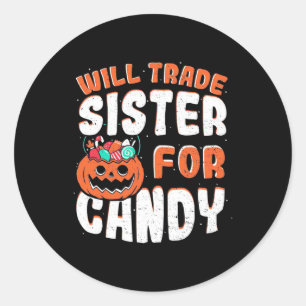 Adesivo Halloween Traz Irmã Para Doces