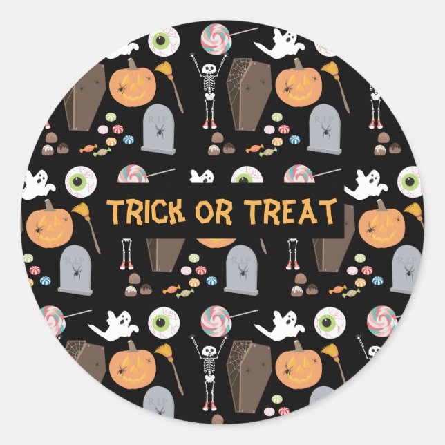 Adesivo Halloween Trick ou Treine Kids Halloween (Frente)